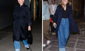 Naomi Watts i Natalie Portman pokazują, jak podwijać nogawki w jeansach, tworząc modny look. Szerokie mankiety dodają stylu.