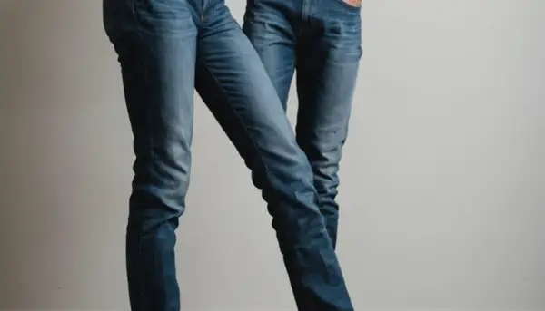 Dwie osoby w dżinsach. Czy jeans się rozciąga? Te spodnie wyglądają na wygodne i elastyczne, idealne do codziennych aktywności.